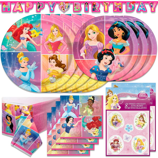 Disney Princess Stickers Party Favors Set Bundle Includes 8 Sheets of Disney Princess Stickers with Bonus Door Hanger Disney Princess Party Favors 